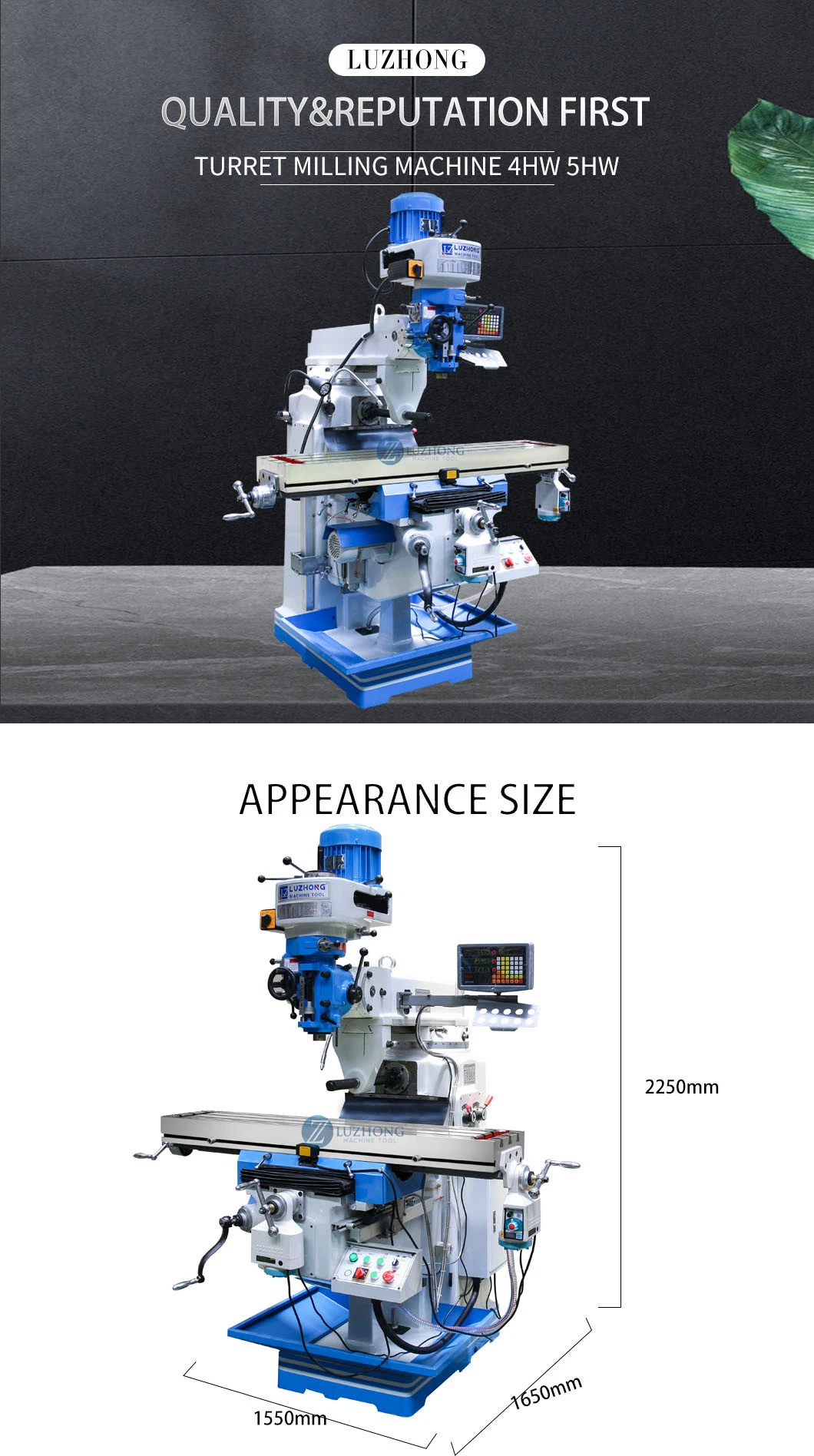 Universal High quality metal 5HW Turret Milling Machine